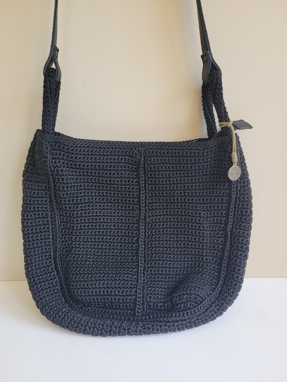 The Sak Handwoven Crochet Crossbody Bag Black Medium